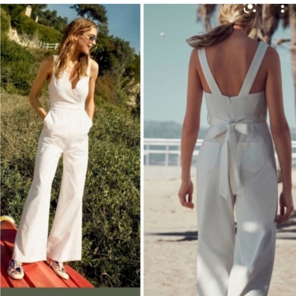 Anthropologie white jumpsuit